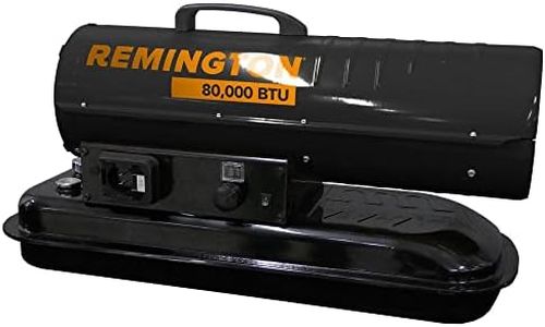 Remington REM-80TBOA-KFA-B Duo Power Battery Kerosene/Diesel Forced Air Heater w/Thermostat—80,000 BTU,Black