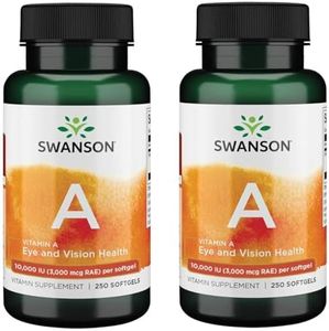 Swanson Vitamin A 10,000 IU (3,000 mcg RAE) Natural Nourishment for Bone, Skin Health, Vision Support & Immune System Function - High Absorption Vitamin A 250 Softgels (2 Pack)