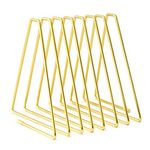 Mantouxixi Book Holder File Holder Stand Magazine Rack File Organizer, Metal Wire Desktop Book Organizer Bookshelf Rack,Adjustable Triangle Display Rack for Decoration Home Office- 7 Slots Gold