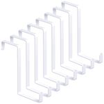 8 Pack Over Door Hooks, Metal Over The Door Hook Z-Shaped Wreath Hanger Hangers White Coat Towel Hooks Fit 4cm and 5cm Door Widths (Hold Up 15kg)