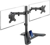 MOUNTUP Dual Monitor Stand - Freestanding & Height Adjustable Monitor Desk Mount, Steady VESA Mount Computer Monitor Stand for 2 Screens up to 27 inches, MU1002