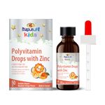 MapleLife Nutrition® - Kids Polyvitamin Drops with Zinc, 1-3 Years, 9 Essential Vitamins (Vitamin A, B Complex, C, D3) and Mineral of Zinc - Great Taste in Easy-To-Take Liquid Form, 50-Day Supply - Made in Canada