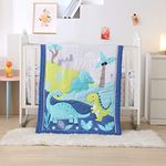 Wowelife Crib Bedding Set for Boys and Girls Blue, Premium 3-Piece Baby Bedding Set Dinosaurs, Nursery Crib Set, Breathable and Soft for Baby