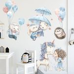 Pumkins Adorable Wall Sticker of Unicorn Princess Animals and Balloons Kids and Baby Room Decoration Wall Decals Decorative Wall Decor