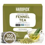 HANDPICK, Fennel Tea Bags (100 Herbal Tea Bags) Caffeine Free, Made fromPure Whole Fennel Seeds | Premium Quality Tea Bags | Sweet Taste & Aroma, Round Eco-Conscious Tea Bags