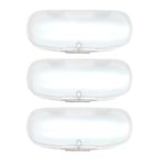 ZARSIO 3 Pieces Hard Shell Glasses Cases Plastic Frosted Translucent Eyeglasses Case with Magnetic Closure (Whitex3)