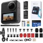 KanDao QooCam 3 Action Camera, 1/1.55" Sensors 5.7K Photo @60fps 360 Video Camera, Waterproof, Stablization, Sport & Outdoor Camera. Motor Combo