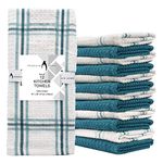 Penguin Home Premium Set of 12 Kitchen Towels - 66 x 41 Cm (16"x26") 100% Ring Spun Cotton Super Soft and Absorbent Dish Towels, Teal