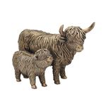 Leonardo Bronzed Highland Cow Mother & Calf ornament sculpture figure gift boxed