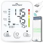 Blood Pressure Monitor for Home Use: Large Cuff Easy@Home Bluetooth Upper Arm BP Machine - Backlit LCD Display & 3 Users 500 Memory - iOS & Android APP EBP-08B