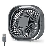 Desk Fan USB Fans Small Desktop Table Fan Cooling Mini Quiet Fan for Bedroom Home Office Car Bedside, Personal Silent Bed Fan with Cable 360° Rotatable Strong Airflow Plug in Fans, Cooler for Hot Day