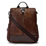 VISMIINTREND Stylish Leather Backpack Bags for Women and Teens Girls | Handbag | Shoulder | Ladies Purse | Everyday Use | Office | College | Travel | Work | Birthday Gifts for Wife | Sisters (Coffee)