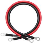 LotFancy 8 AWG Battery Cables, 8 Gauge 2 Feet Red + 2 Feet Black Pure Copper Wires with 3/8" Lugs Both Ends for Car Marine Solar Lawn Mower Motorcycle