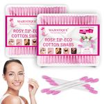 Majestique Rosy Tip Eco Cotton Swabs | Paper-made Sticks, Pure and Strong | Gentle for Face, Ear Cleaning, Makeup, and Beauty Application (FC113_Two)