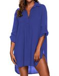 Ekouaer Ladies Bathing Suit Cover Up Sexy Bikini Coverup Loose Beach Dress Plus Size,XX-Large