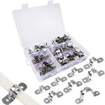 YEYIT 100 Pcs Stainless Steel Pipe Strap Clips 304 U Shaped Pipe Straps Saddle Clip 8 Sizes Two Hole Tube Strap Tension Clips for Water Gas Pipe