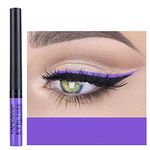 Coloured Eyeliner, Matte Liquid Eyeliner, Purple Eyeliner Long-Lasting Waterproof Liquid Eye Liner, Highly-Pigmented Colourful Eyeliner for Eye Makeup Tools, Black, White, Brown(Only Purple)