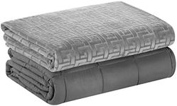 DREAMLANDING Gravity Weighted Blanket With Replaceable Cover, Glass Beads Filling Weighted Blanket For Adults, Anxiety Heavy Blanket (Gray, 150 * 200cm,9kg)
