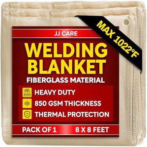 Welding Blanket - 8ft x 8ft, 850GSM Fiberglass Welding Blanket for Smokers with Brass Grommets, Heavy Duty Fireproof Welders Mat for Industrial, Smoker, Grill and Camping