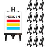 MEEDEN 12 Pack 16 Inch Tabletop Easels, Portable Display Easels, Pine Wood Desktop Easel, Tripod Painting Party Easel,Kids Easel Stand for Painting,Portable Canvas Picture Sign Holder, Black