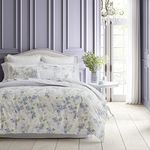 Laura Ashley- Queen Duvet Cover Set, Plush Velvet Bedding Set, Designer Home Decor (Wisteria Lavender, Queen)