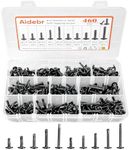 460PCS Self Tapping Screws for Metal, 410 Stainless Steel Screws Assortment kit, Length 1/2" to 1-1/4'' #8#10 Truss Head Sheet Metal Self Drilling Screws, Black