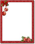Red Christmas Bulbs Stationery Pape