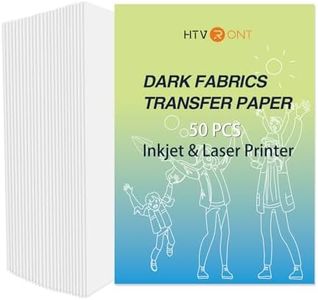 HTVRONT Iron on Transfer Paper for Dark T Shirts -50 Sheets 8.5x11" Heat Transfer Paper for Inkjet & Laser Printer, Stretchable & Durable Printable Heat Transfer Vinyl, Easy to Use