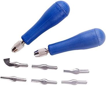 Falling in Art Block Cutters- Craft Linoleum Carving Tools with 6 Type Blades and 2 Plastic Storage Handles