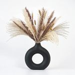 CEMABT Vases for Pampas Grass,Creative Vase Modern Home Decor,Handmade Vase White Ceramic Dried Flowers Craft Ornaments for Office Home Decoration (M, Black)………