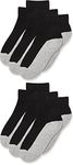 Jefferies Socks Boys Height (Pack of 6) Little Seamless Sport Quarter Half Cushion Socks, Black/Grey, L