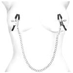 Adjustable Nipple Clips Clamps for Women and Men Adjustable Pressure Breast Clamps Stainless Steel Non-Piercing Nipple Rings Decorative Clip for Pleasure Toys, Clip for Accessories (Black)