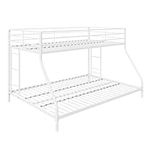 DHP Junior Twin over Full Low Profile Metal Bunk Bed, Off White