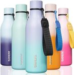 BJPKPK Insulated Water Bottles, 18 oz Stainless Steel Metal Water Bottle with Strap, BPA Free Leak Proof Thermos, Mugs, Flasks, Reusable Water Bottle for Sports & Travel, Oasis