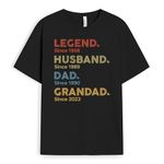 Personal Chic Personalised Legend, Husband, Daddy and Grandad Since T-Shirt - Personalised Gift for Fathers, Grandfathers for Christmas, Father's Day, Birthday (Grandad, Model #1)