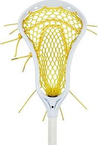 StringKing Women’s Complete Lacrosse Stick with Composite Shaft and Women's Type 4 Mesh (White/Yellow)