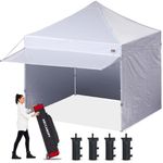 ABCCANOPY Ez Pop up Canopy Tent with Awning and Sidewalls 10x10 Market -Series, White