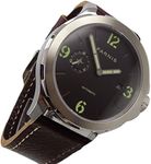 WhatsWatch 44mm Parnis Black dial Steel case Sapphire Glass Date Automatic Mens Watch PA-0111111, Black, Self-winding