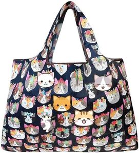 MAIGO Cat Tote Bag - Cat Reusable Grocery Bags, Cat Gifts for Cat Lovers, Cat Canvas Shopping Bag with Handles for Women, Cat Baggu Foldable Bags, Cat Mom Kitchen Stuff Bag, Cat Large Tote Bag