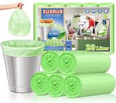 [150 Counts] 20 Litres Garbage Bags Small Compost Bags 5 Gallon Biodegradable Bags for Kitchen Food Wast Bags, Wastebasket Liners Green Bags