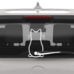 Cute Cat Car Windshield Wiper Vinyl Art Sticker Decor Lovely Animal Cat Mural Art Decal for Car Window Loptop Decoration