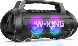 W-KING 120W Peak 70W Bluetooth Speaker, Portable Speakers Bluetooth Wireless Loud, Waterproof Outdoor Bluetooth Speaker Wireless, Deep Bass/42H/Stereo Pairing/EQ/TF/AUX/Power Bank/Mic Slot/RGB Light