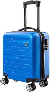 SA Products Cabin Suitcase, Carry on Suitcase, Easy Jet 45x36x20 Cabin Bag | Lightweight Suitcase Telescopic Handle, Hard Shell Small Suitcase with Wheels | Travel Cabin Luggage Suitcase (Blue)