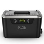 PELCAS Ultrasonic Cleaner with Dual Transducers,Jewellery Cleaner 800ML 42KHz with Touch Screen and 5 Time Settings for Glasses Watches Jewellery Denture Tools Guin-Ness Surger Cans -Black