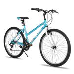 HILAND Mountain Bike, 24 Inch Women Men 21 Speeds Hybrid Commuter Bicycle for Adults, Boys Girls Sport Hardtail Trail MTB, Green