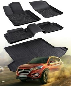 CreekT All Weather Floor mats & Trunk mat for Hyundai Tucson 2022 2023 2024 (Not for PHEV).Rubber Full Set Accessories for Hyundai Tucson Floor mats & Cargo Liner 2022-2024 n-line SE SEL Limited XRT