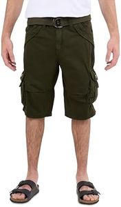 X RAY Mens Cargo Shorts Camo & Solid Colors 12.5" Inseam Knee Length Classic Fit Multi Pocket (Big and Tall Shorts for Men), Twill Taped Olive, 46