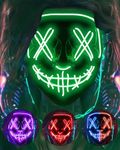 DWTECH Halloween Mask LED Halloween Costume LED Glow Scary Light Up Masks for Festival Party Carnival Costume Christmas Cosplay Glow in Dark Gift(Green)