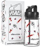 HydroKids Water Bottle with Straw – 400ml BPA Free Kids Water Bottles for School Travel Sports – Leakproof Childrens Drink Bottle for Girls Boys Childs