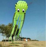 APZ Bumblebee 3D 26ft Ultra Large & Fun Octopus Foil Kite with Handle & Line, Beach Park Outdoor Fun (Yellow)